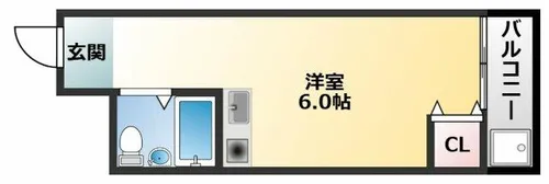 ベルハイム俊徳道【2階】の間取り