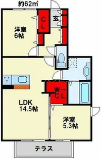 D-room城野駅A棟(城野3-5-11)【1階】の間取り