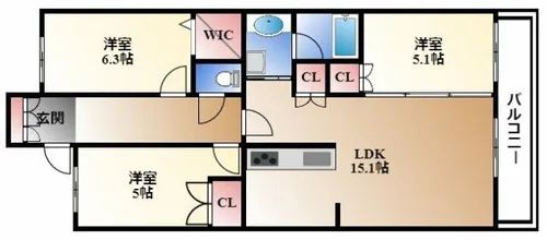 レジディア泉【3階】の間取り