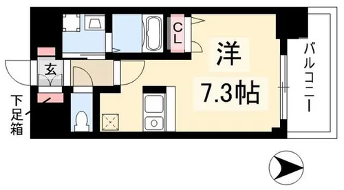 ライジングコート名古屋駅南【0806号室】の間取り