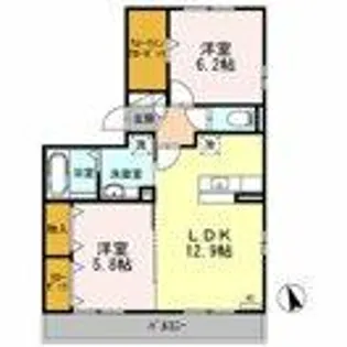 サン・ハニー小本本町 A棟【3階】の間取り