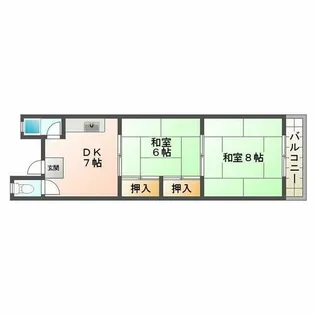 塩屋グリーンハイツ【2階】の間取り