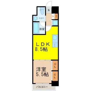 プラウランド堀田【802号室】の間取り
