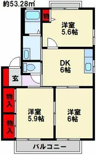 スカイハイツながの【2階】の間取り