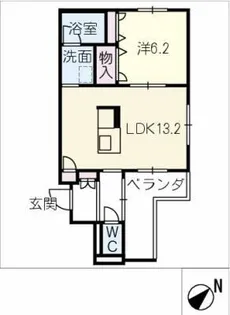 パラシオン港楽【2階】の間取り