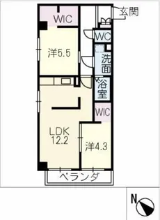 シャトー末廣【1階】の間取り