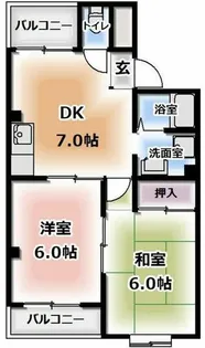 大阪府門真市北岸和田3丁目【マンション】の間取り