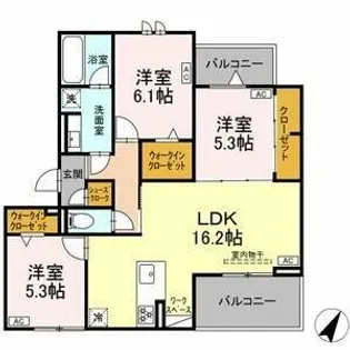 D-avance 東脇【301号室】の間取り