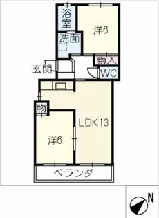 サンハイツ大豊【4階】の間取り