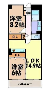 ソーラスフロント富船【7階】の間取り