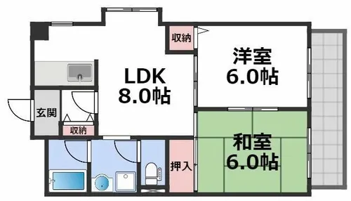 ラ・フォーレ高井田【4階】の間取り