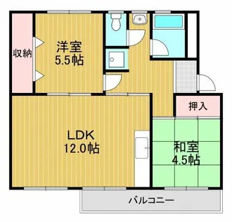 公団狭山住宅38号棟【5階】の間取り