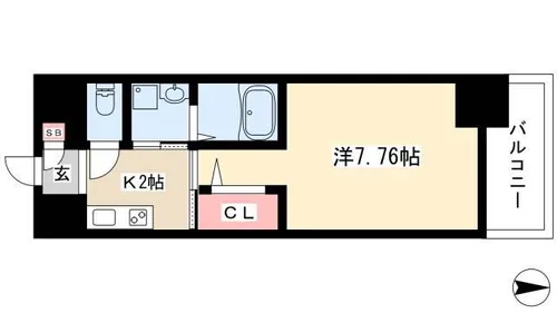 ARTIZA東別院【8階】の間取り