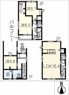愛知県名古屋市中川区本前田町【一戸建】の間取り