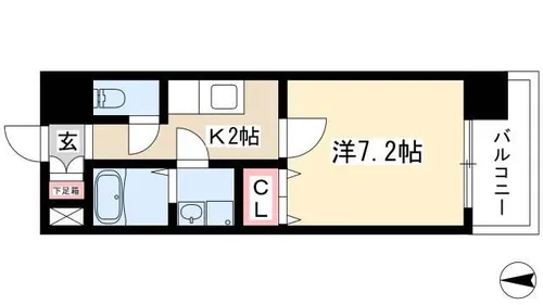クレシェール大須【0905号室】の間取り