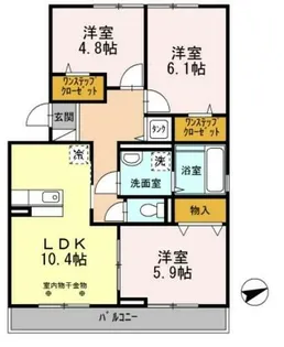 セジュールアカネ B棟【2階】の間取り