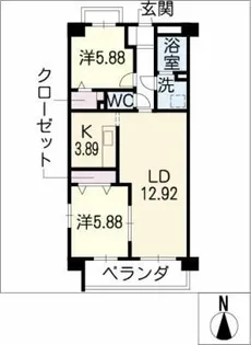 K’s KOUNOMIYA【1階】の間取り