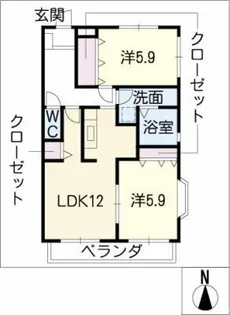 サンタウン弐番館【2階】の間取り