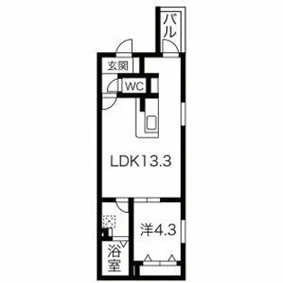 クラージュ龍ノ口【302号室】の間取り