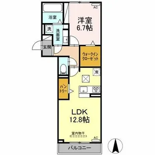 セレスティア香呑町【101号室】の間取り