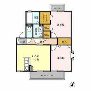 プランドール香流【2階】の間取り