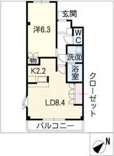 ブランシュール旭【1階】の間取り