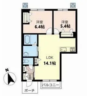 シャーメゾン江本【1階】の間取り