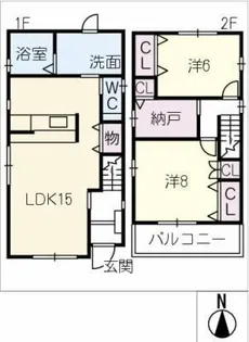 愛知県名古屋市西区貝田町2丁目【一戸建】の間取り