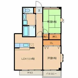 ハイステージ城山【1階】の間取り