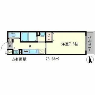 ウイング東山【1階】の間取り