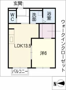 レトア荒子イースト【1階】の間取り