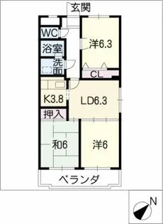 ビューランド雅【2階】の間取り