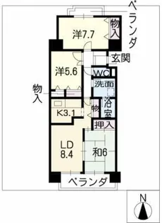 クレスト石川橋【3階】の間取り