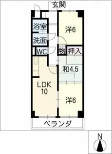 ヒルズ池場【3階】の間取り