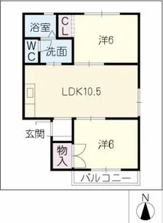 ツイン栄【1階】の間取り