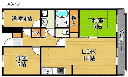 サニーコート高松【5階】の間取り