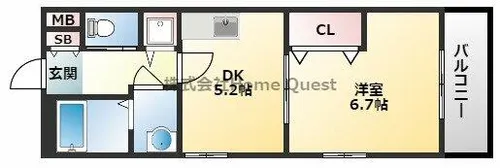 マジェスタ八戸ノ里【3階】の間取り