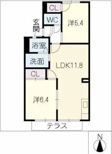 ヴィラなみよせ【1階】の間取り