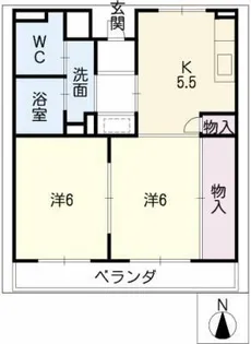 プレミール山口【1階】の間取り
