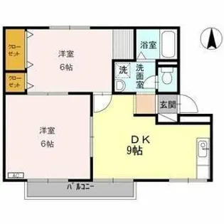 サンロード二重堀 A棟【2階】の間取り