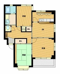 グランドハイツ百北【3-A号室】の間取り