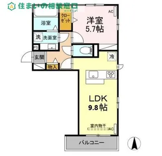 愛知県岡崎市柱町字福部池【アパート】の間取り