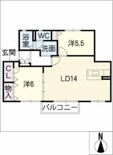 スクエアヴィレッジF【1階】の間取り