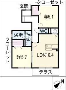 グレース清須【1階】の間取り
