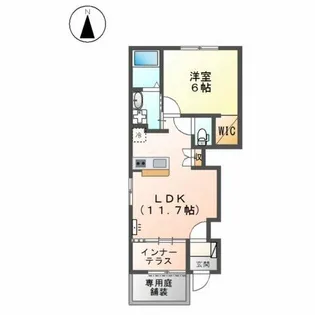 ルーエ大彦【1階】の間取り