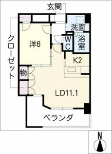 キャメロット東山【1階】の間取り