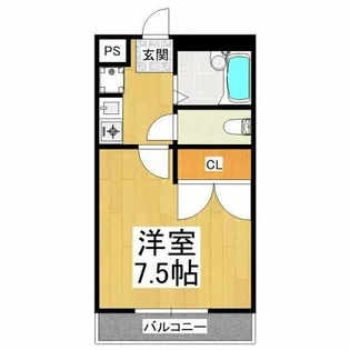 レオパレスピュア【2階】の間取り