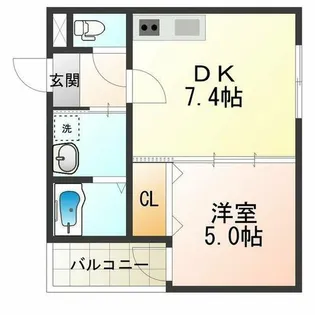 フジパレス山之内Ⅱ番館【2階】の間取り