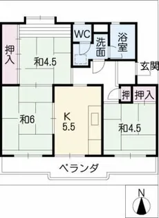 保見団地115棟506号室【5階】の間取り