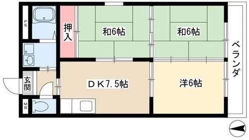 宝勝ハイツ【301号室】の間取り